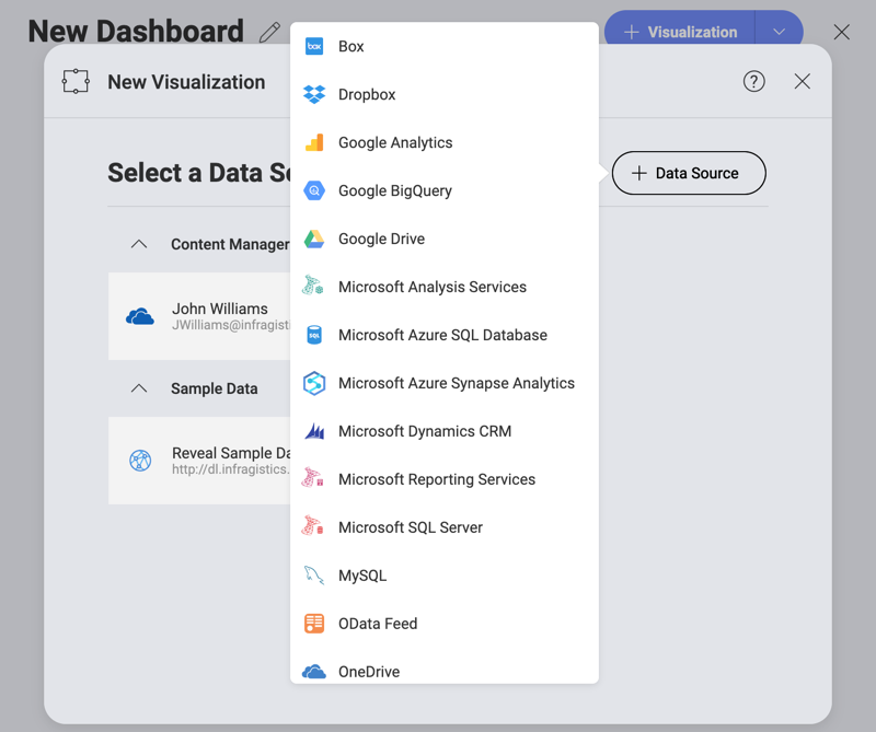 add data source to create dashboards