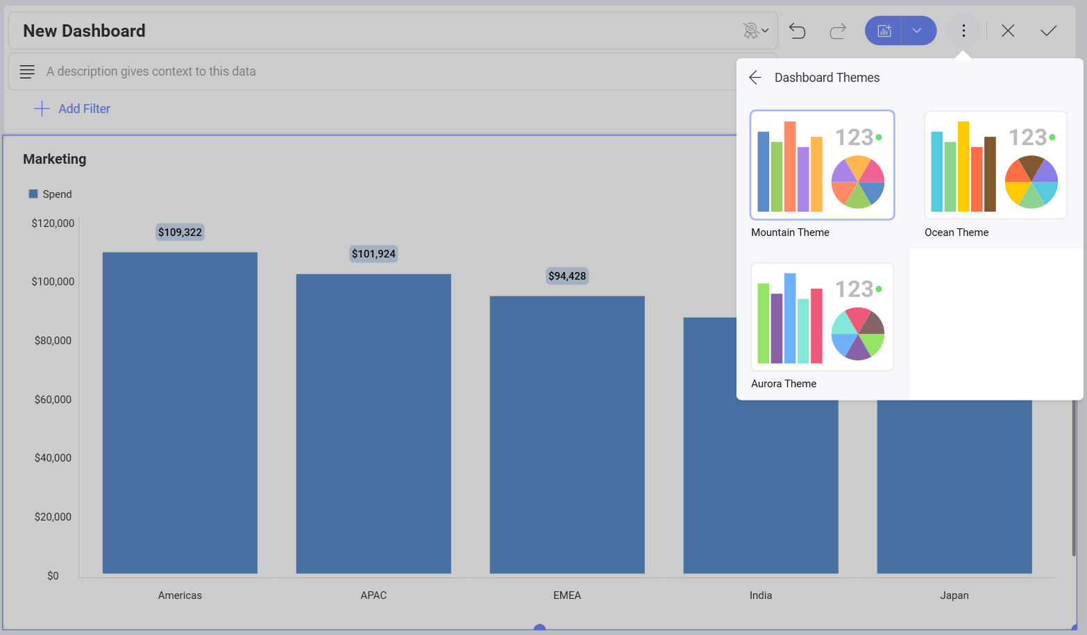 Changing the theme of a dashboard