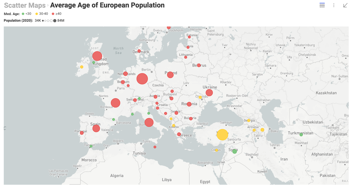 Scatter map in Dashboard View mode using zoom