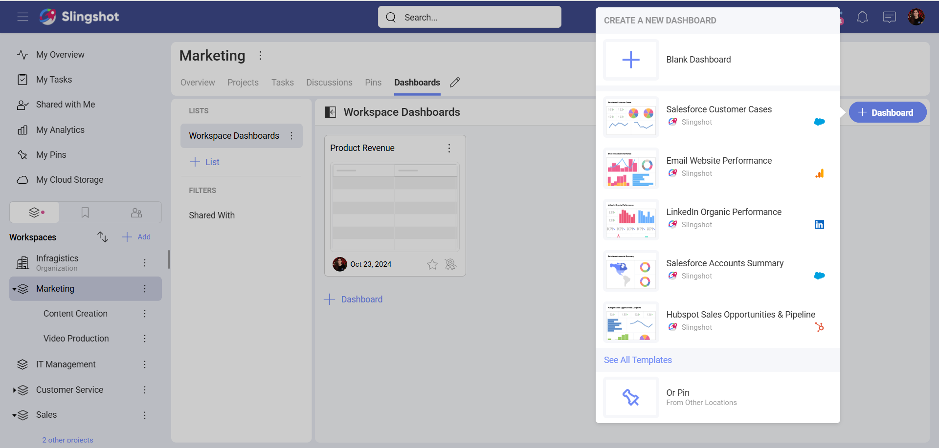 Blank dashboard
