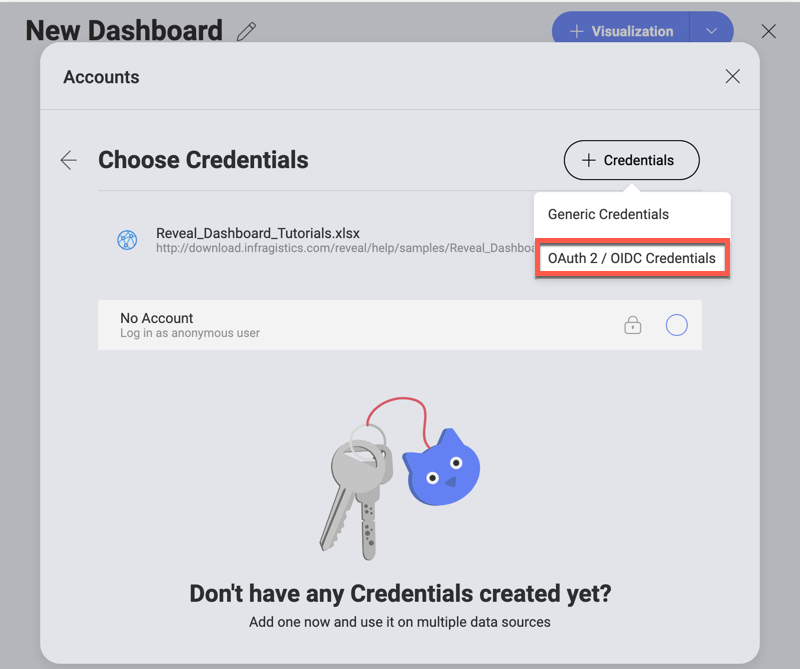 Accessing OAuth2/OIDC Credentials menu