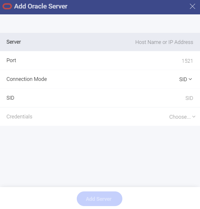 Configure Oracle SID mode details