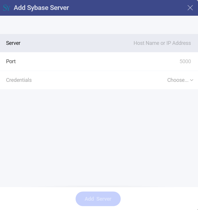 Configure Sybase database connection