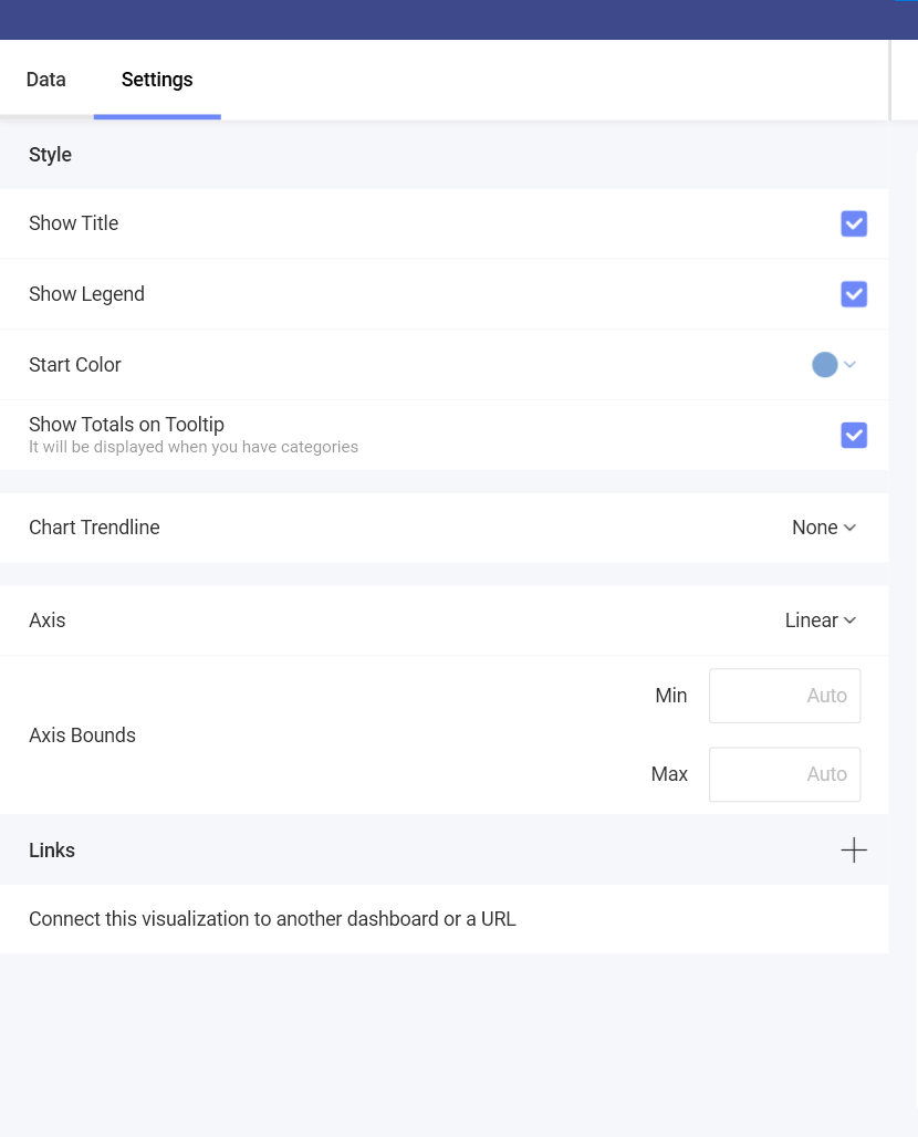 Options for Instagram in the Visualization Editor Settings