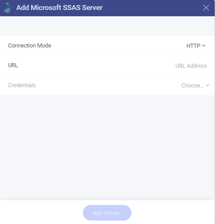 Configure Microsoft Analysis HTTP mode connection