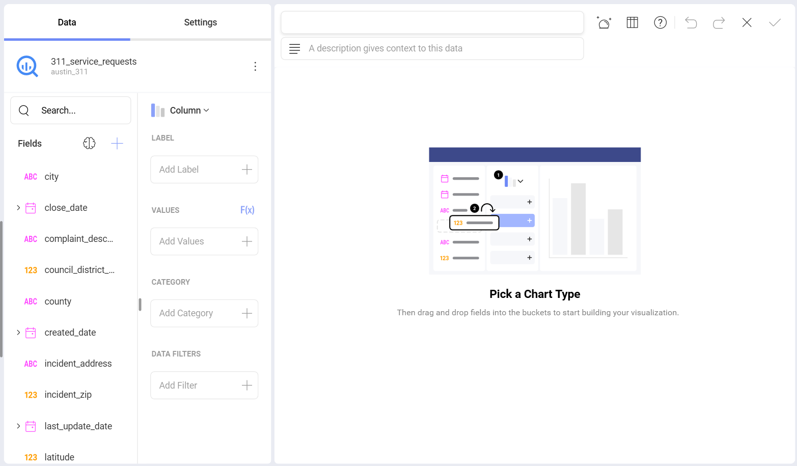 Google Big Query data in the Visualization Editor