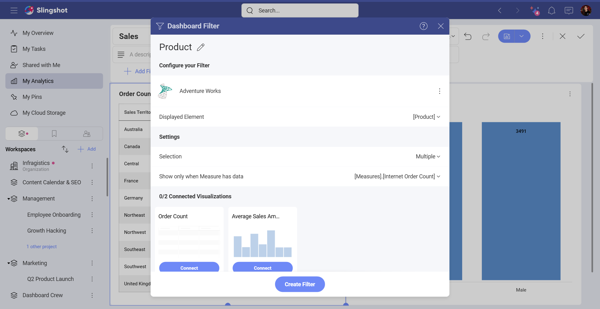 Dashboard Filter dialog when configuring an SSRS filter