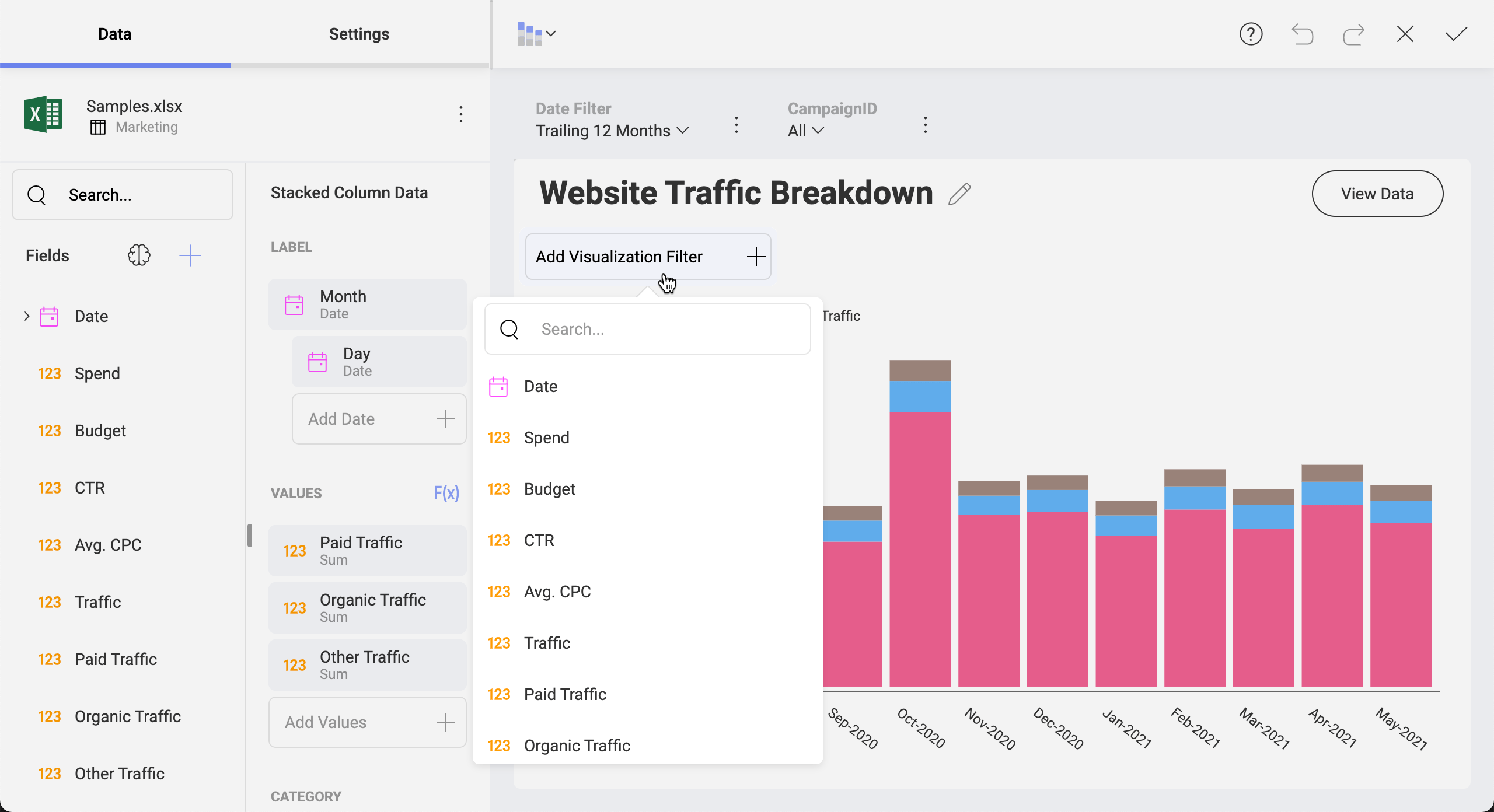 Customizing a data visualization in Slingshot