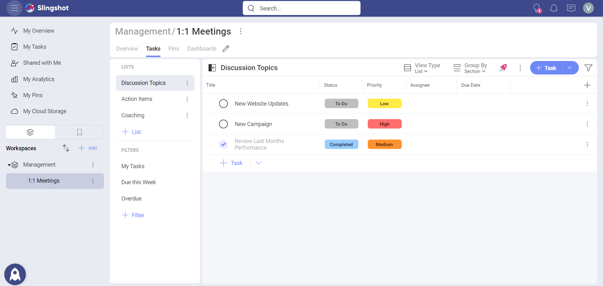 Example presenting a result of a completed onboarding