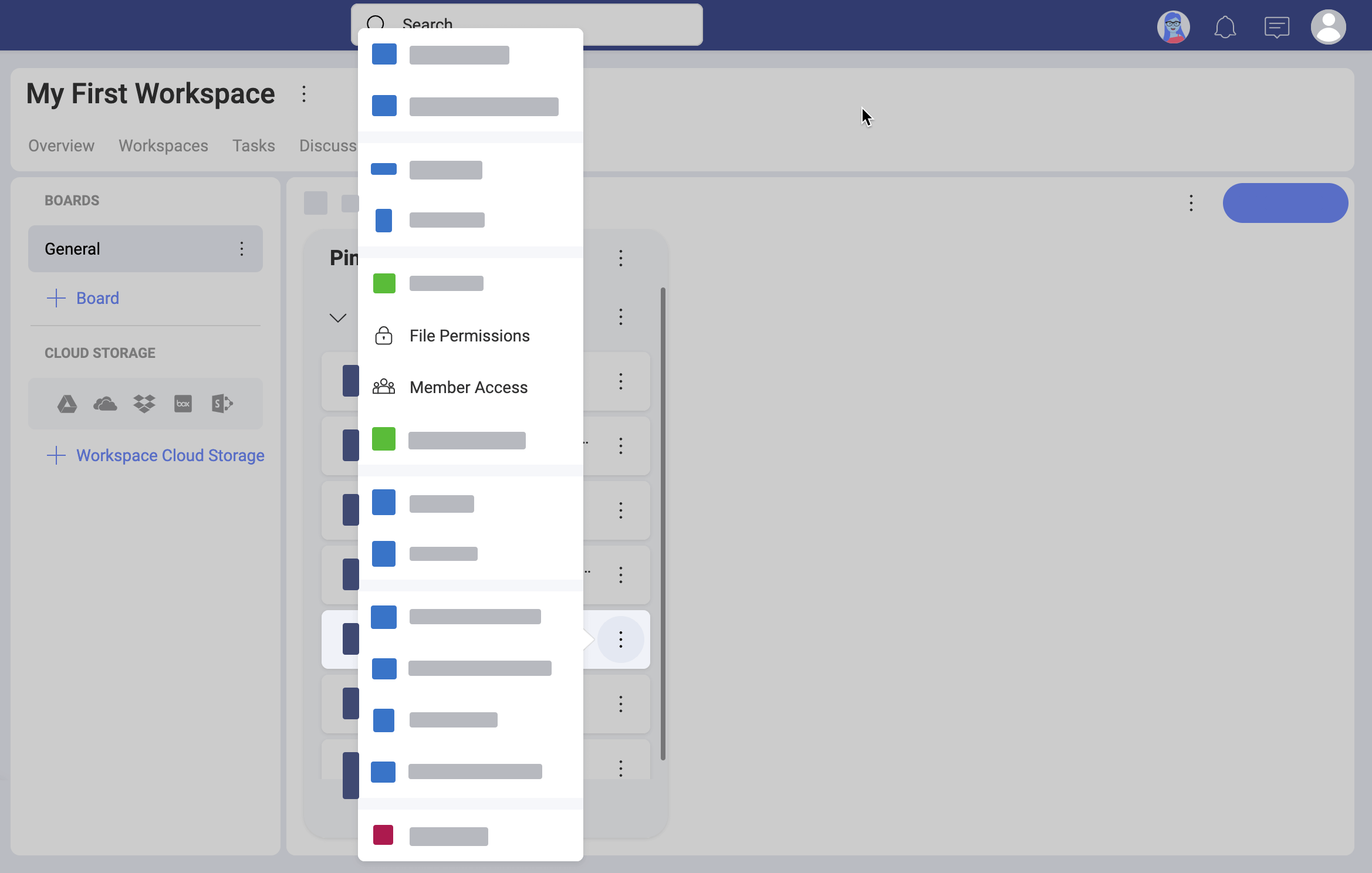 Files options to manage access