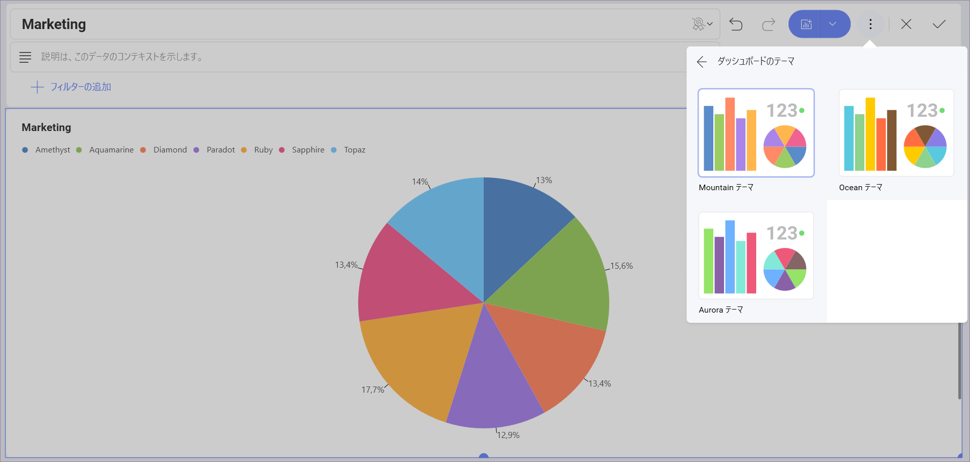 Dashboard Theme options