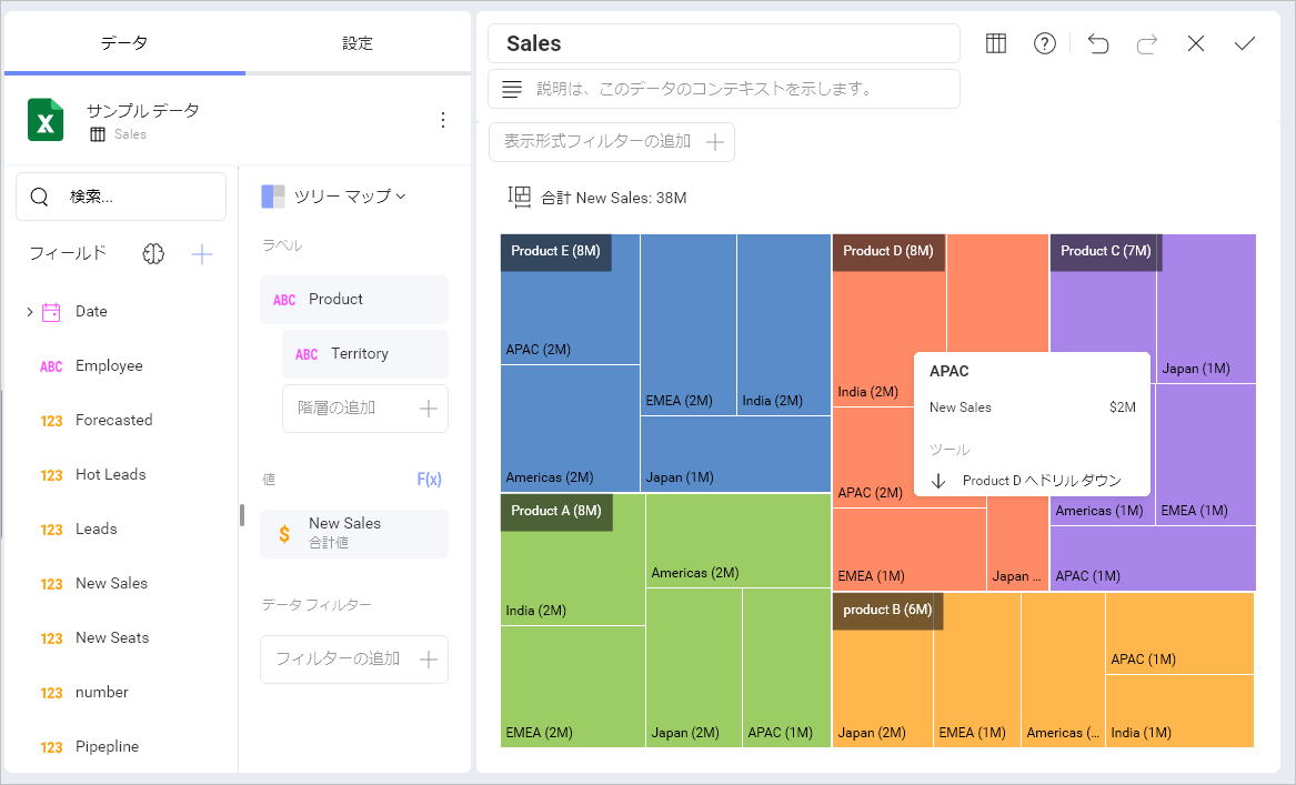 Tooltip in a treemap