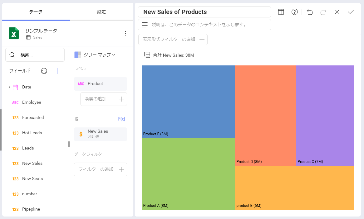 Example of a treemap with no hierarchy
