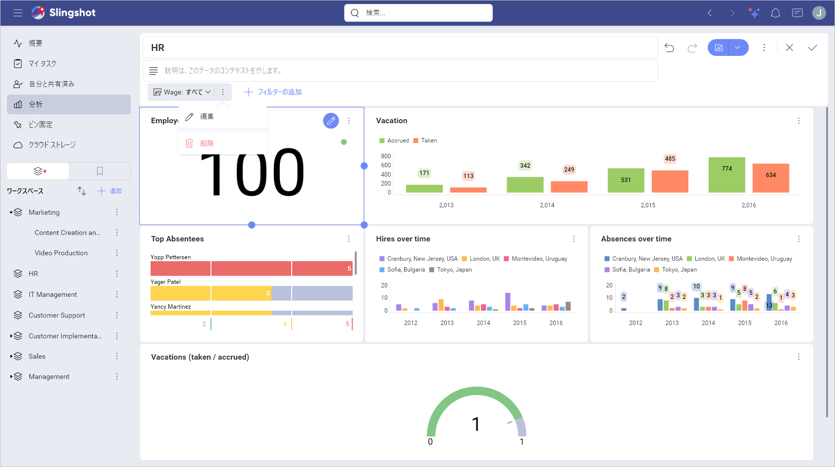 Edit dashboard filter