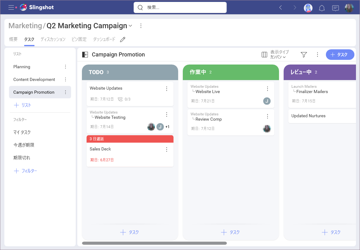 Kanban visualization in Slingshot