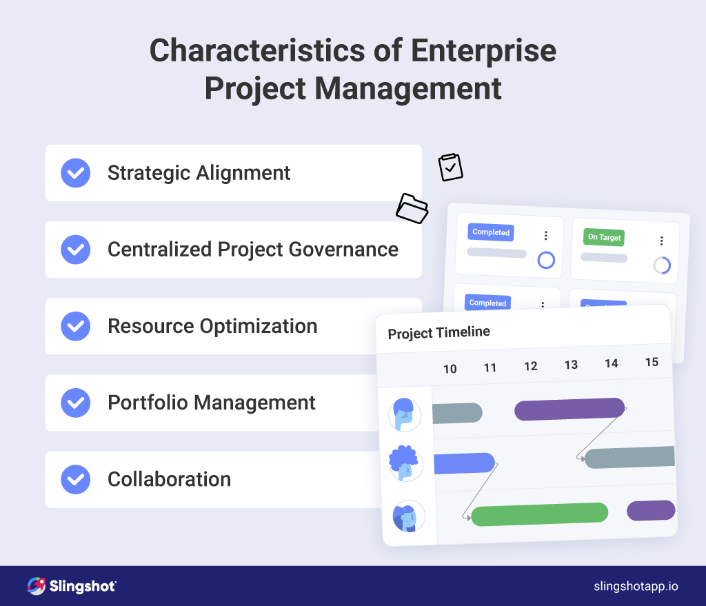 ¿Cuáles son las características de la gestión de proyectos empresariales?