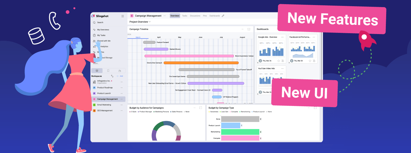 Slingshot April 2026 release features including Teams calling, new UI, CSV import, and data integrations